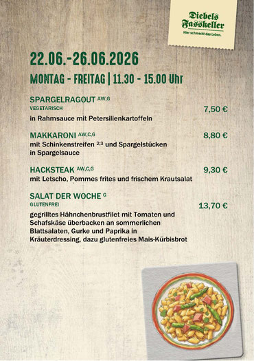 Aktuelle Wochenkarte