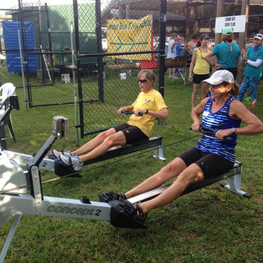 two women show proper form at the release