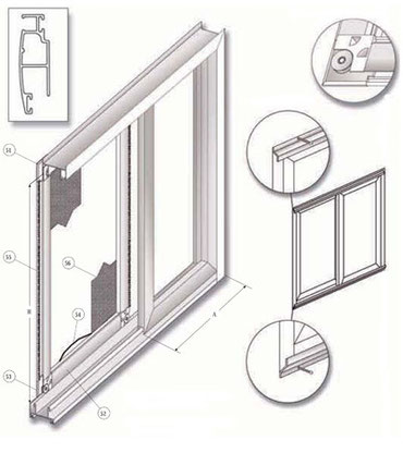 Despiece detallado de las mosquiteras correderas de aluminio