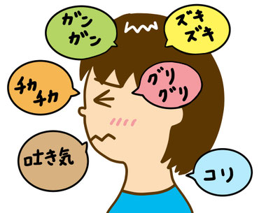 頭痛の種類のイラスト