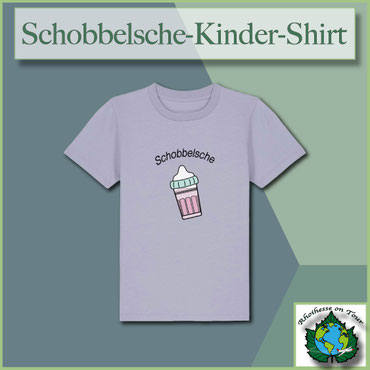 Schobbelsche Kinder Shirt in Helllila mit Babyflaschen-Motiv – T-Shirt für kleine Rheinhessenkinder