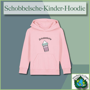 Schobbelsche Kinder Hoodie in Rosa mit Babyflaschen-Motiv – gemütlicher Hoodie für kleine Rheinhessenkinder