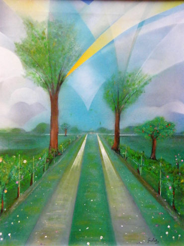 "Pioggia d'agosto", di Gianpiero Actis - 2012, acrilici su tela 50x40, collezione privata