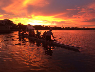 watching an eight load at dawn