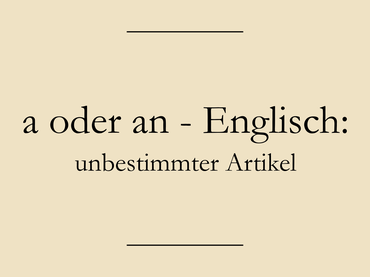 a oder an im Englischen