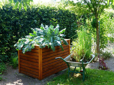Hochbeet schön platziert - Gartenarbeit - Sommer - Gewächshaus, Pflanzen, Treibhauseffekt, Glashäuser, Komposterde , Garten am Fertighaus, Massivholzhaus, Massivhaus, Fachwerkhaus, Schwedenhaus, Hersteller