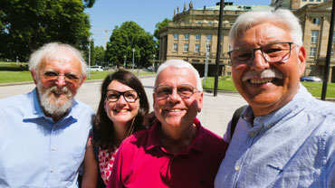 Unsere Mitfahrer mit MdL Christine Neumann-Martin v.l.: Willi Rast, Hans Vetter und Klaus-Dieter Becker
