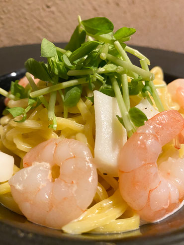 6.     海老とイカの柚子胡椒クリームソース　🌶️🌶️　１,３００円  
