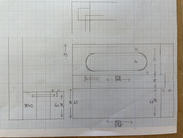 ガラス飾り台の製作。家具工房ZEROSSOのオーダーメイド家具。