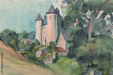 L'artiste Simone Fonfreide a réalisé de nombreuses aquarelles parmi lesquelles le château de Sénezergues.