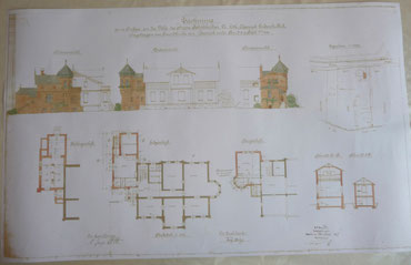 Bauplan des Anbaus der Villa Fortuna