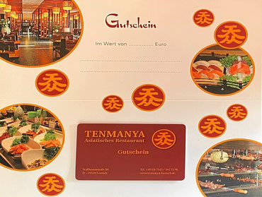 Geschenkgutschein vom Chinarestaurant Tenmanya Lörrach