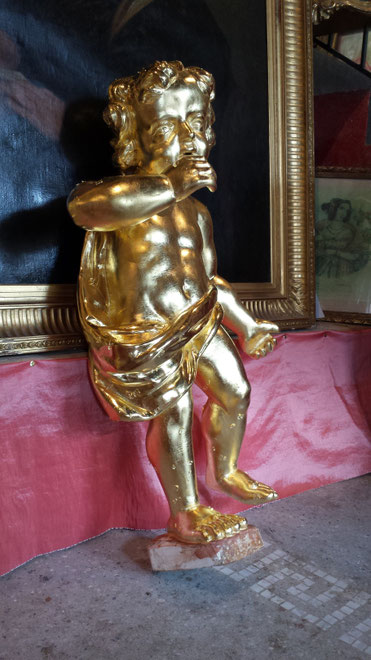 Petit Ange en bois doré 18eme