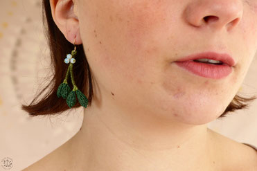 collection gui bijoux boucles doreille earringnature flower macrame winter