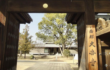 正面に見えているのが、新たに増改築がなった宝物殿