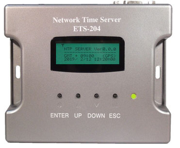 小型GPS/GLONASS NTPタイムサーバー ETS-204（G3）製品前面写真