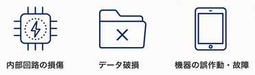 静電気がデバイスに与える影響