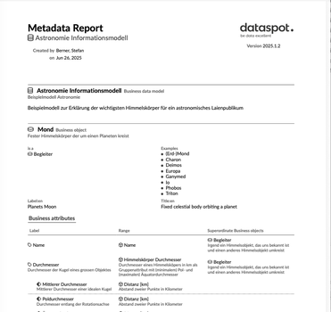 PDF-Bericht für alle Entitäten