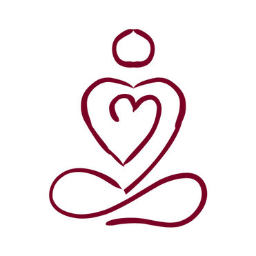 meditierende Person mit Herz