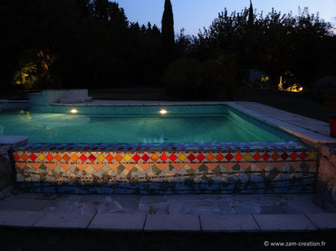 Débordement de piscine en mosaïque - Aix-en-Provence