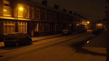 Snowy terrace street