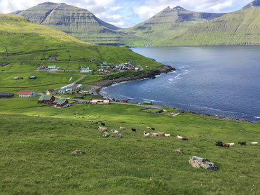 Elduvík aus der Ferne