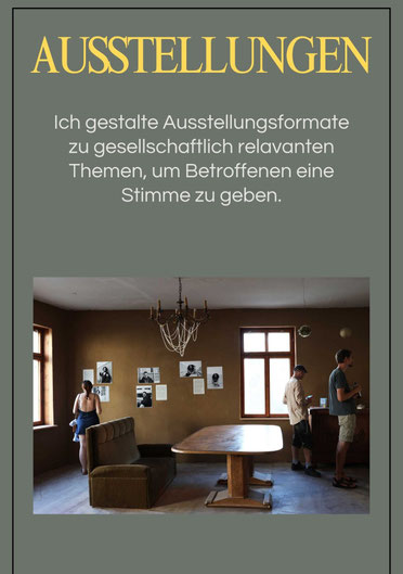 Angebot von Malina Bura für Fotoausstellungen zu gesellschaftlich relavanten Themen wie Depression und Diskriminierung.