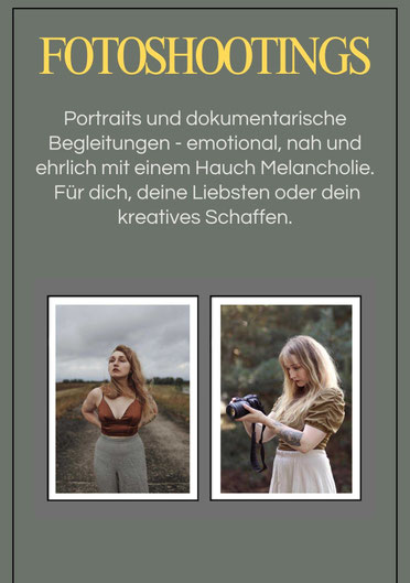 Angebot von Malina Bura für Fotoshootings.