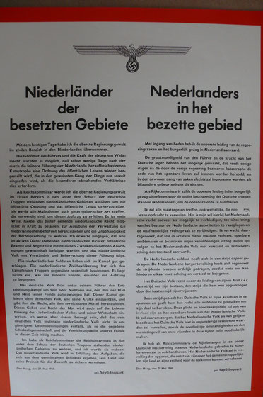 Affiche Nederlanders in de bezette gebieden