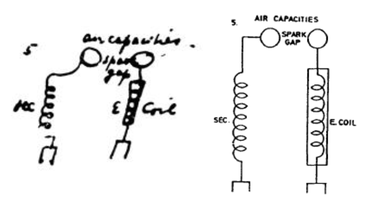 Figure ?. One of the transmitter configurations illustrated in the Colorado Springs Notes (Sept. 19, 1899 - figure 5, p. 191/200).