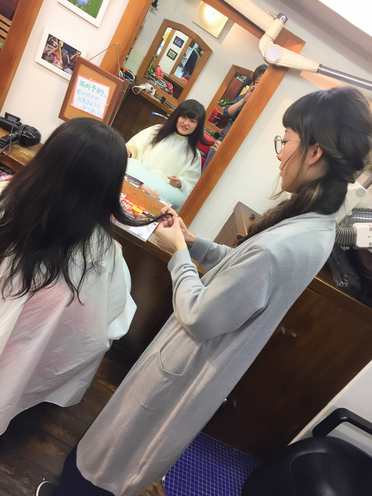 ソックスパーマやってみました(^^♪ 横浜・美容室・ヘアアレンジパーマ