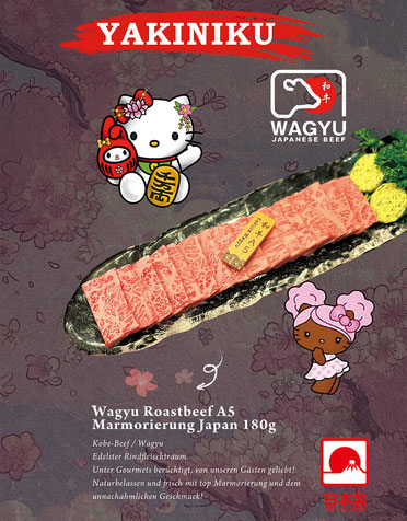 Wagyu Japan Roastbeef mit Marmorierung A5