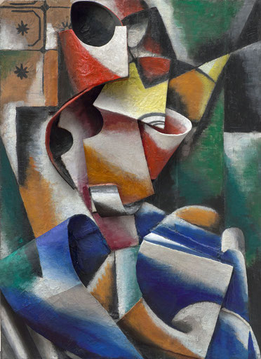 Ljubow Popowa: Porträt einer Frau (Relief), 1915, Öl auf Papier, Pappe und Holz, Museum Ludwig, Köln, Foto: RBA Köln