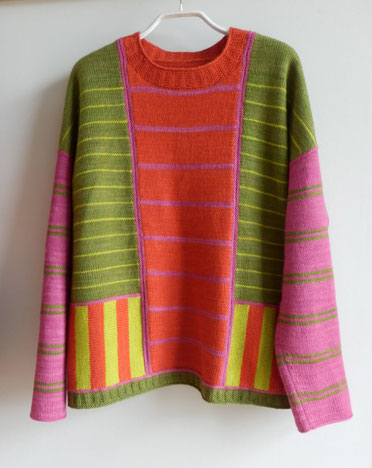 Merino 300 bunte wolle handgefärbt Pullover