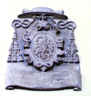 Stemma del vescovo di Padova Card. Pietro  Valier, sala Barbarigo , Vescovado