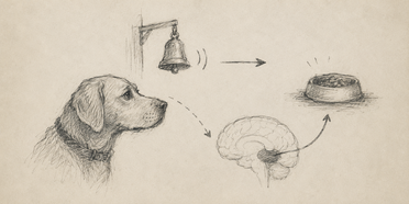 vereinfachte Darstellung der klassischen Konditionierung nach Pavlov