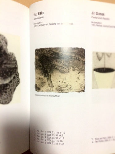 入賞し作品の載ったカタログ 受賞作は「風葬Ⅳ」