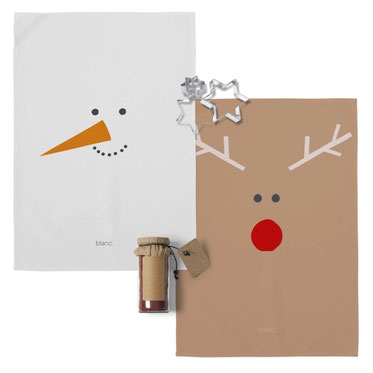 Geschirrtücher Set Schneemann und Rentier