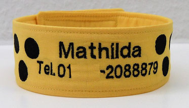 Halsband mit Telefonnummer, Blind, blindenhalsband