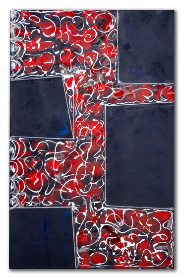 Peter AL Schrader, Der bunte Hund, Öl auf Leinwand, 100 x 50 cm, 2021