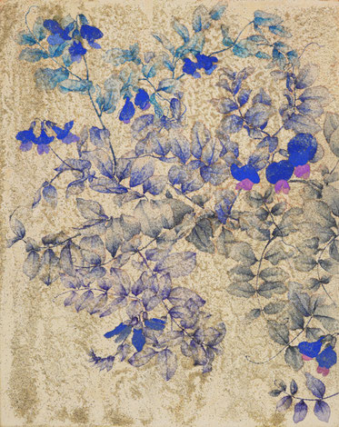 「浜豌豆」　立木美江　 日本画　F3号　 27.3×22.1cm　¥110,000(税込)