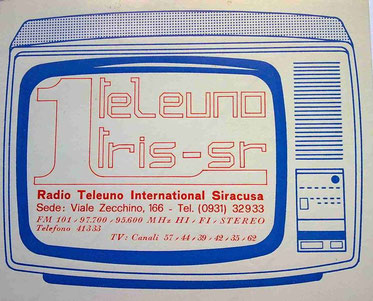Tele1 Tris-sr, 1° adesivo 1985.