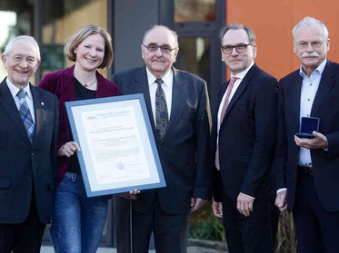 Prof. Dr. Horst A. Wessel, Dr. Ariane Staab, Karl Rudolf Gerhards, Oberbürgermeister Andreas Mucke (Wuppertal), Prof. Dr. Ernst-Andreas Ziegler