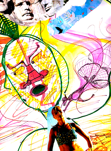 Collaged Drawing by Shelley Klammer
