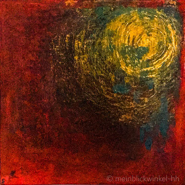 Sonne Hoffnung rot gold Leinwand gemälde