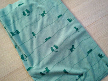 Stoffnummer WS05 Wolle Seide Jersey, 200gm2, Katzen