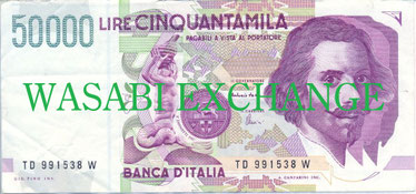 イタリアリラ50000札
