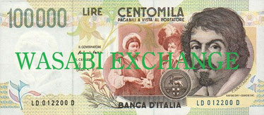 イタリアリラ100000札