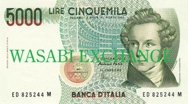 イタリアリラ5000札