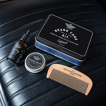 Gentlemen's Hardware baard kit kam baard balm en baardolie in blik voor de man, cadeau voor hem